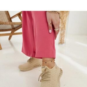 Beżowe materiałowe sneakersy Mira - Solea