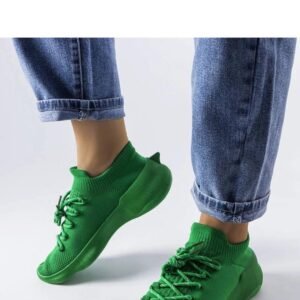 Zielone materiałowe sneakersy Côté - Solea